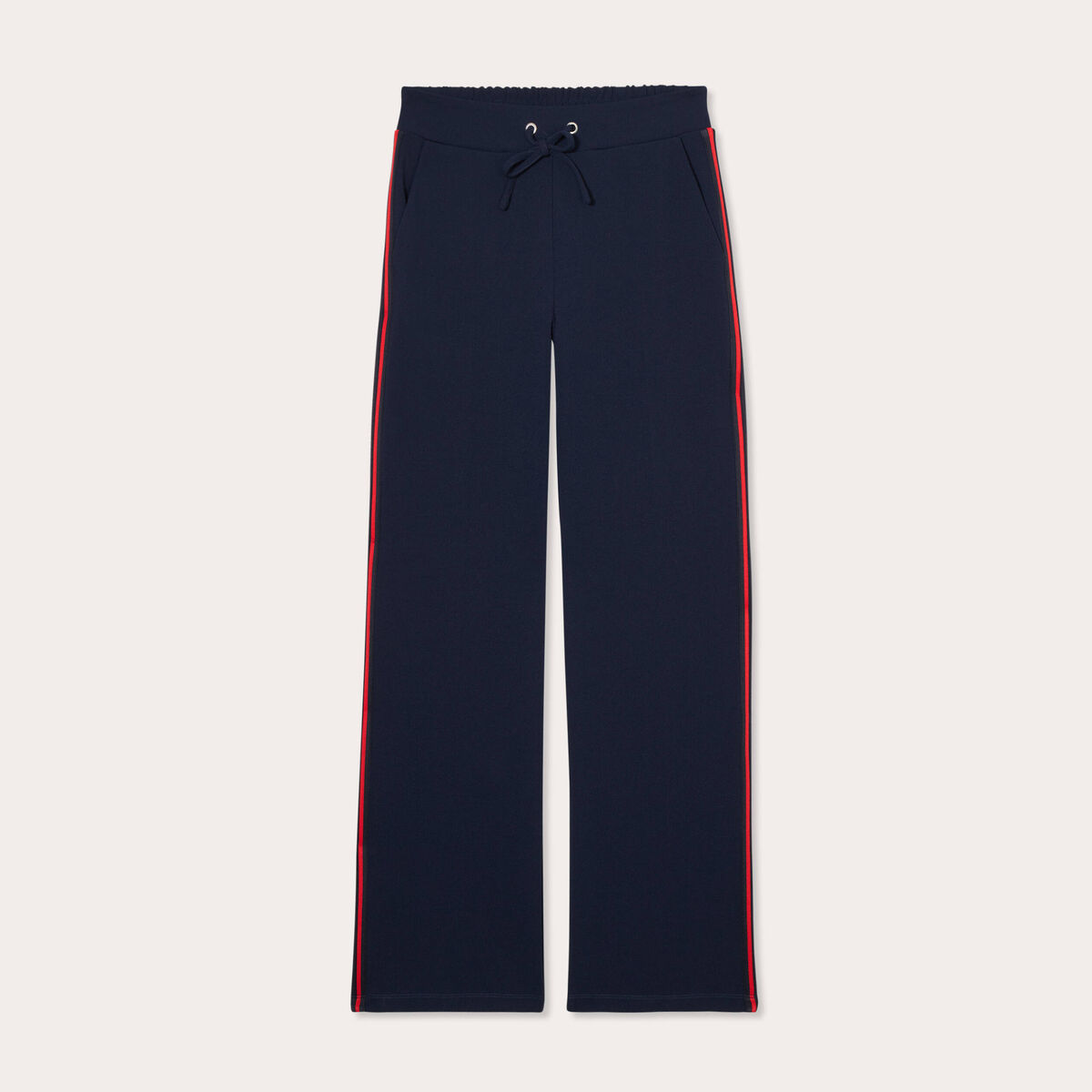 Pantalon large style jogging bleu marine femme