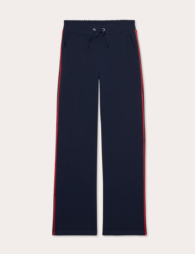 Pantalon large style jogging bleu marine femme