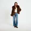 Jean wide leg ceinture amovible denim dirty femme