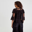 Blouse manches 3/4 dentelle noir femme
