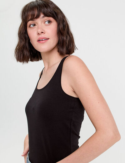 Débardeur bretelles larges noir femme