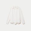 Blouse droite manches longues ecru femme