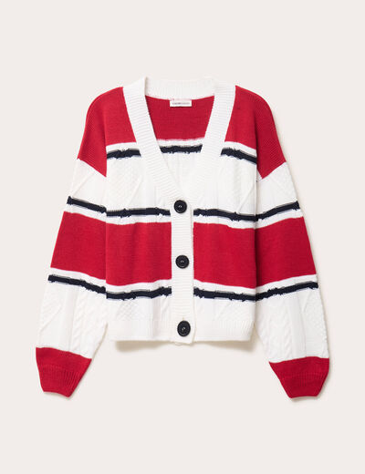 gilet manches longues rouge femme