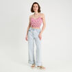 Blouse cropped volants blanc femme