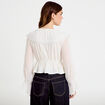 Blouse col claudine bas resserr&eacute; ecru femme