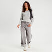 Pull avec noeud gris clair femme