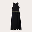 Robe longue effet 2-en-1 noir femme