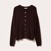 Gilet manches longues marron fonc&eacute; femme