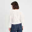 Blouse effet dentelle ecru femme