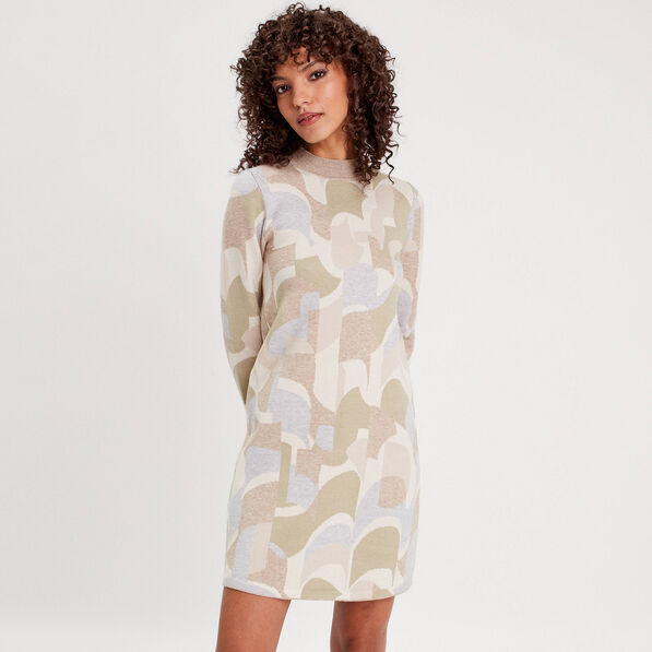 robe pull droite col montant beige femme Robe pull droite col montant beige femme