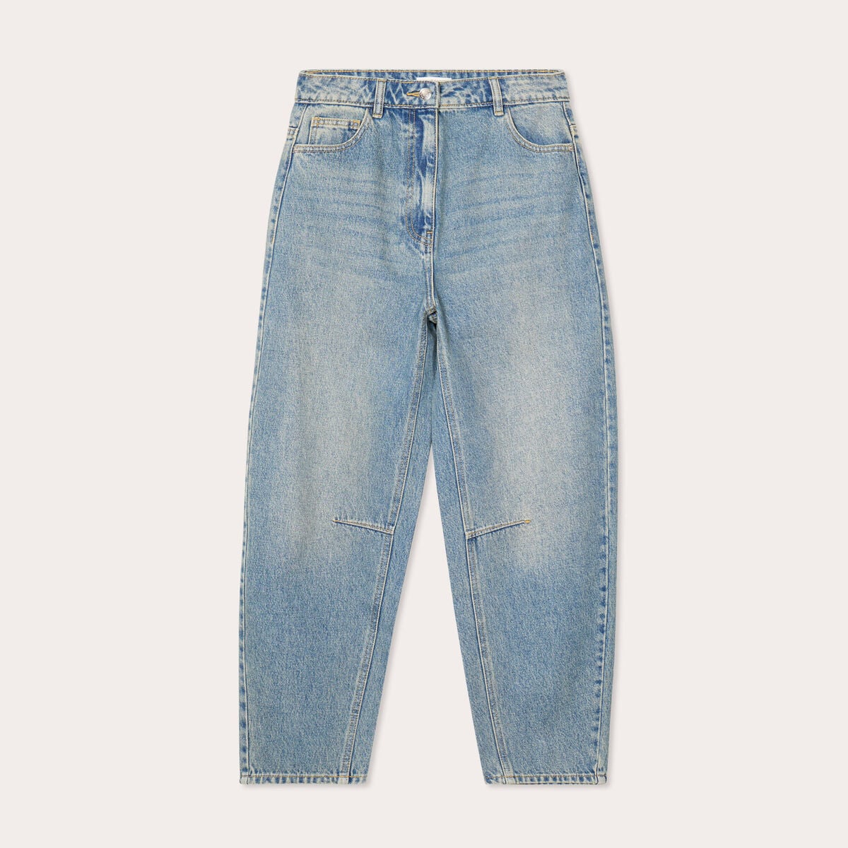 Jeans balloon denim double stone femme