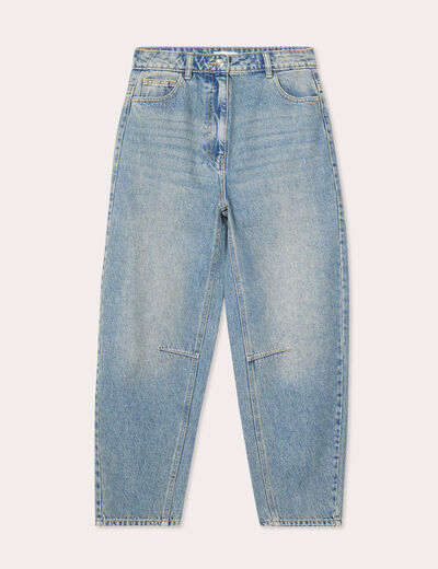 Jeans balloon denim double stone femme