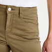Jeans slim 5 poches vert kaki femme