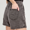 Jupe-short droite en jean denim noir femme