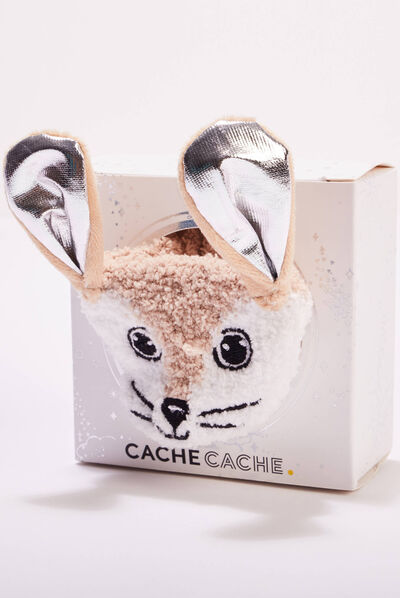 Chaussettes d'intérieur sable femme