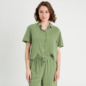 chemise manches courtes vert kaki femme Chemise manches courtes vert kaki femme