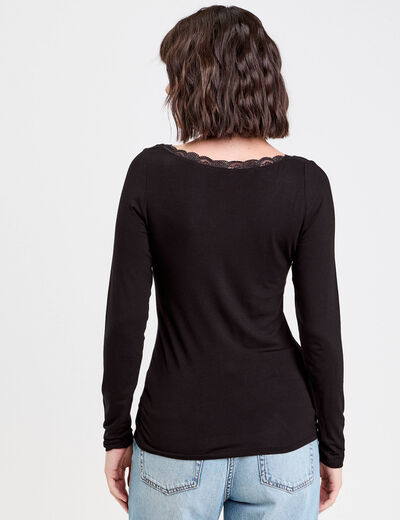 T-shirt manches longues noir femme