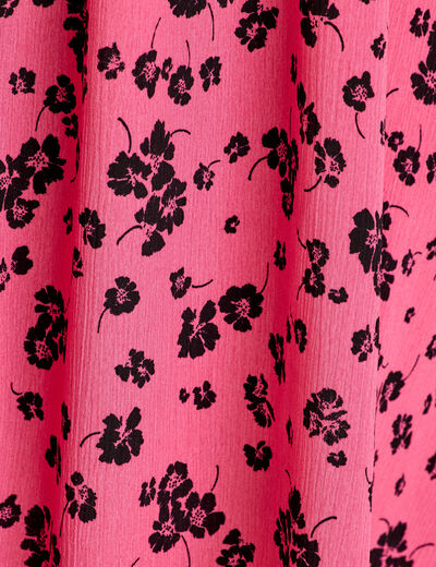 Robe longue évasée col v sans manches rose femme