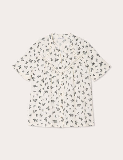 Blouse manches courtes blanc femme
