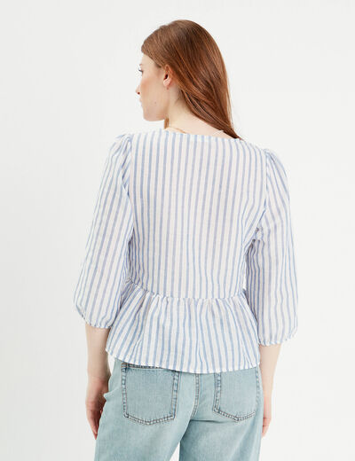 Blouse manches 3/4 ecru femme