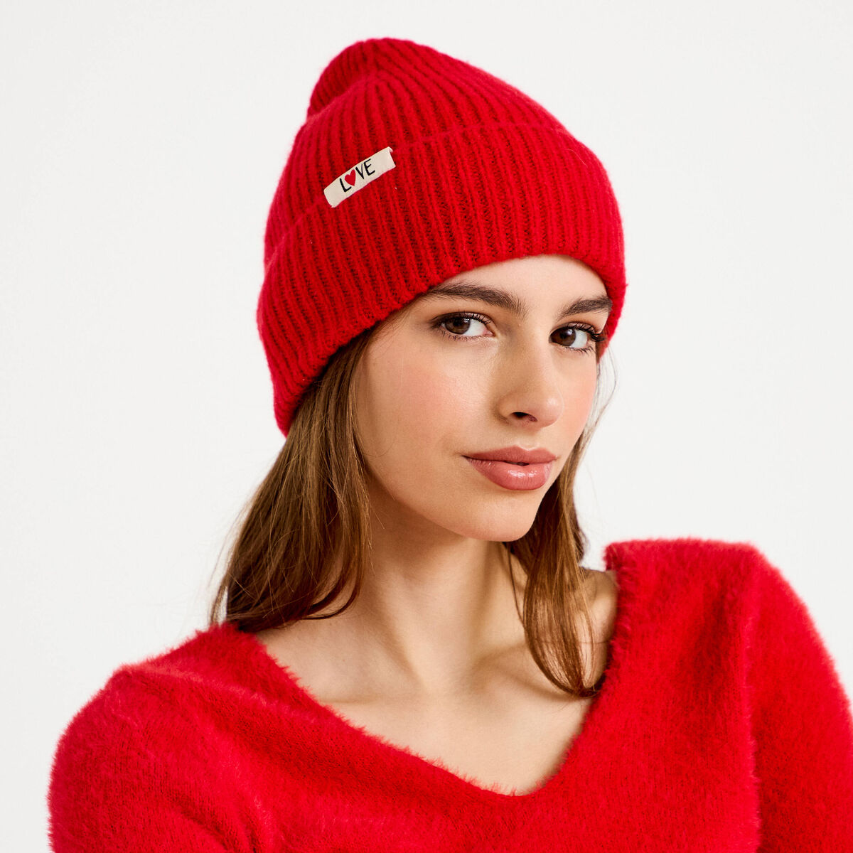 Bonnet rouge femme