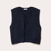 Gilet sans manches nou&eacute; bleu marine femme