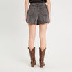 Jupe-short droite en jean denim noir femme