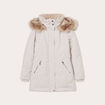 Parka droite avec capuche ecru femme