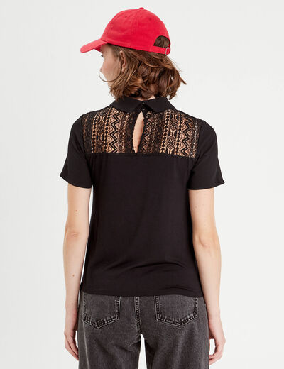 T-shirt manches courtes noir femme