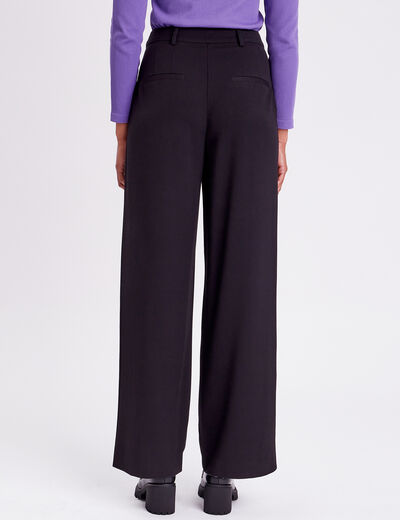 Pantalon city droit pinces noir femme