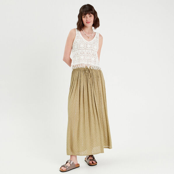 debardeur macrame franges ecru femme Débardeur macramé franges ecru femme