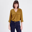 Chemise manches 3/4 vert olive femme