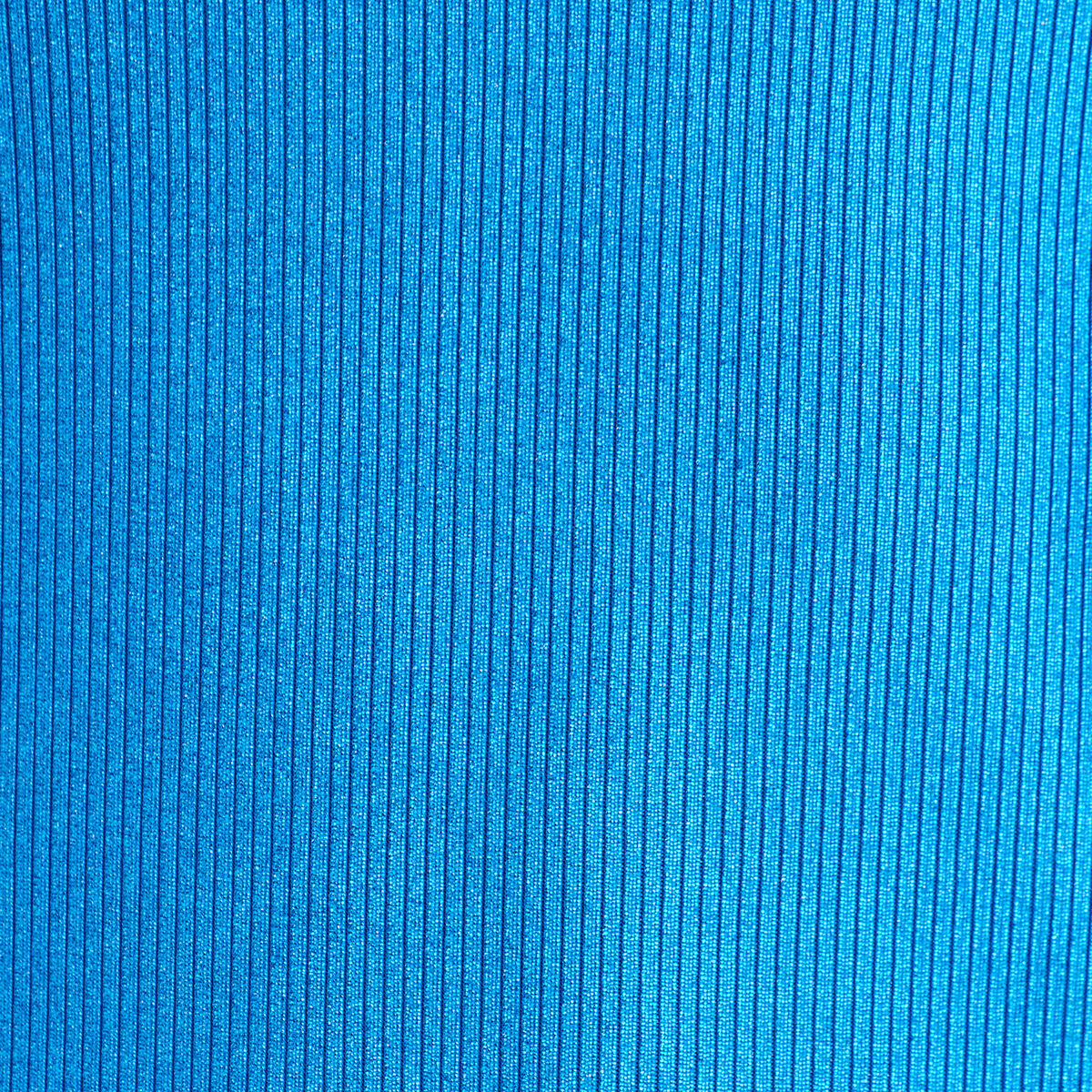 Débardeur cropped côtelé bleu femme