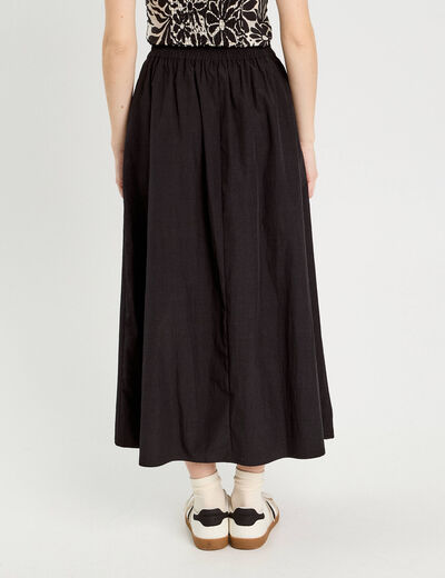 Jupe longue évasée noir femme