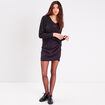 Pull avec col en V noir femme