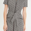 Robe droite zippée ceinturée noir femme