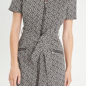 robe droite zippee ceinturee noir femme Robe droite zippée ceinturée noir femme