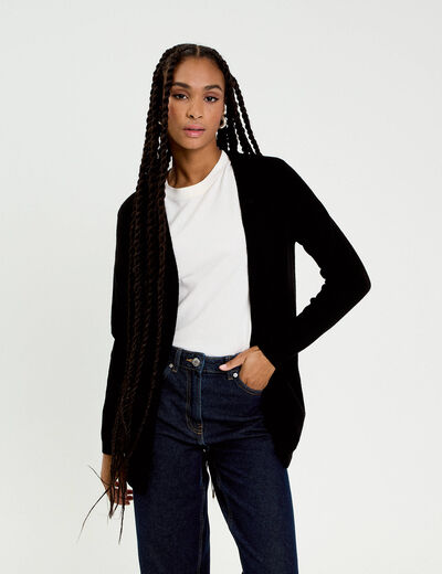 Gilet manches longues noir femme