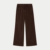 Pantalon bootcut taille standard velours marron fonc&eacute; femme