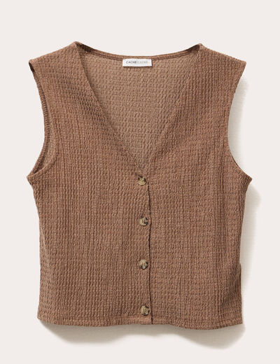Débardeur sans manches marron femme