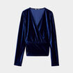 T-shirt velours bleu foncé femme