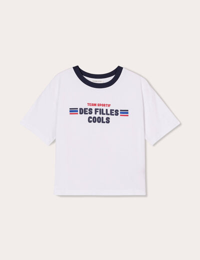 T-shirt manches courtes blanc femme