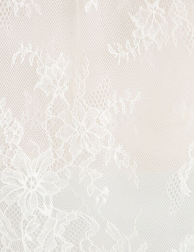 Blouse manches longues en dentelle ecru femme