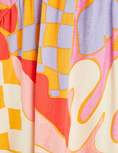 Robe évasée dos laçage orange femme