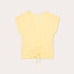 T-shirt broderie anglaise jaune clair femme