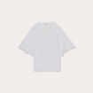Blouse manches courtes brodée blanc femme