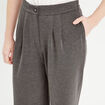 Pantalon city large fluide gris clair femme