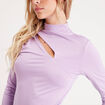 Blouse avec ouverture mauve femme
