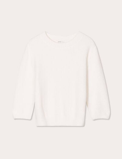 Pull manches 3/4 ecru femme