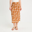 Jupe midi évasée camel femme